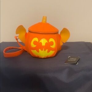 Loungefly Disney Stitch Orange and Yellow Pumpkin Glow in Dark Crossbody Bag
